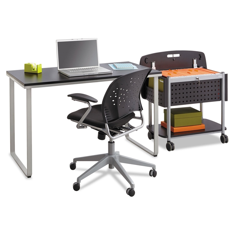 Safco Steel Workstation in Black and Silver