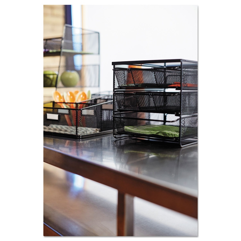 Safco Onyx 3 Drawer Hospitality Organizer in Black