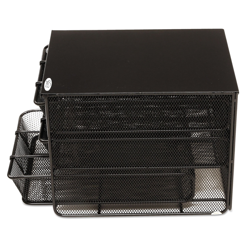 Safco Onyx 3 Drawer Hospitality Organizer in Black