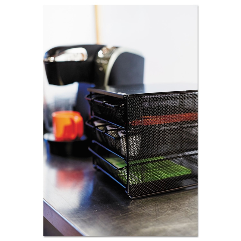 Safco Onyx 3 Drawer Hospitality Organizer in Black