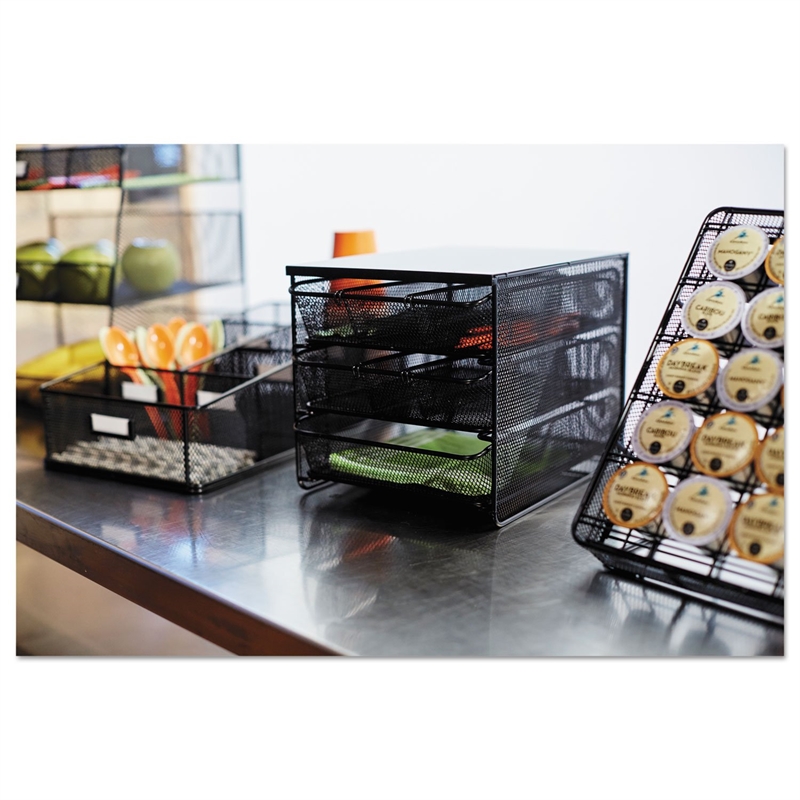 Safco Onyx 3 Drawer Hospitality Organizer in Black