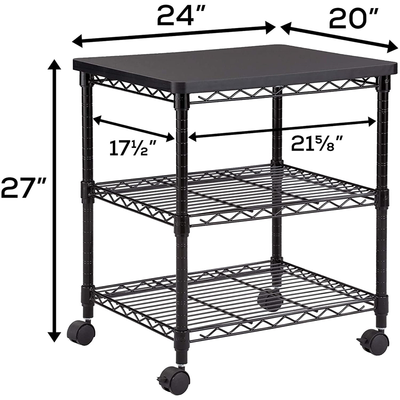 Safco Deskside Steel Frame Wire Machine Stand in Black