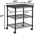 Safco Deskside Steel Frame Wire Machine Stand in Black