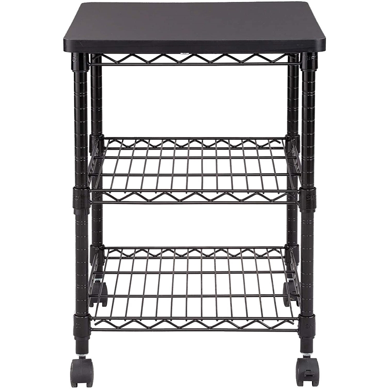 Safco Deskside Steel Frame Wire Machine Stand in Black