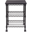 Safco Deskside Steel Frame Wire Machine Stand in Black