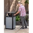 Safco Evos Outdoor/Indoor Steel Waste Receptacle Trash Can 38 Gallon Black