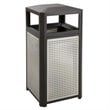 Safco Evos Outdoor/Indoor Steel Waste Receptacle Trash Can 38 Gallon Black