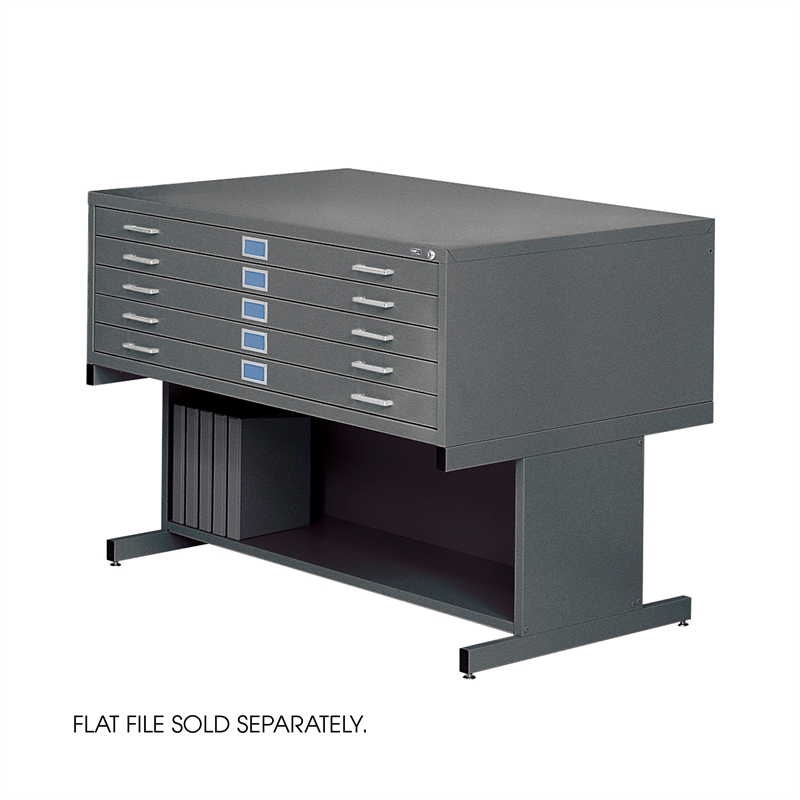 Safco Modern Metal Open Base Stand for 4998 Flat File Cabinet in Black
