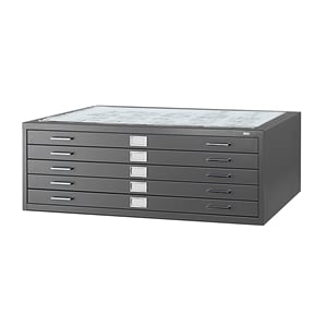 Safco 5 Drawer Metal Flat Files Cabinet for 36&quot x 48&quot Documents in Black