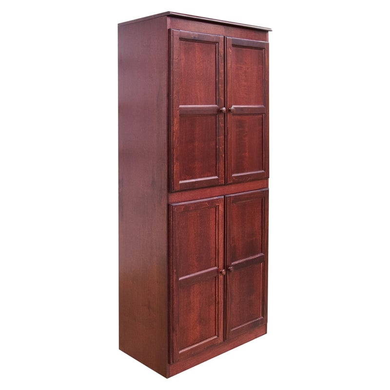 Concepts in Wood Storage Cabinet -  Adjustable Shelves - 30 x 72 (Cherry)