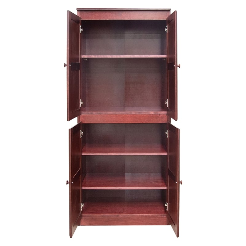 Concepts in Wood Storage Cabinet -  Adjustable Shelves - 30 x 72 (Cherry)