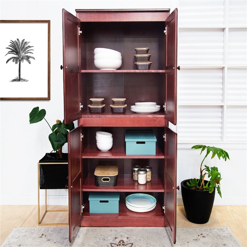 Concepts in Wood Storage Cabinet -  Adjustable Shelves - 30 x 72 (Cherry)