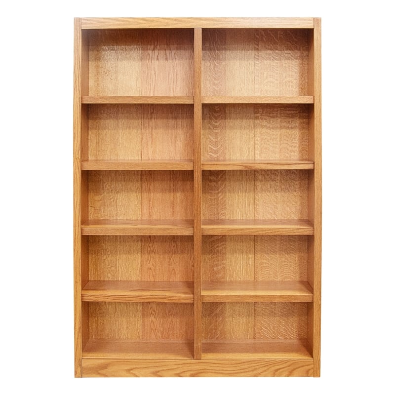 Concepts in Wood Book Shelf - 72inch Tall Wood Bookcase Furniture - Oak