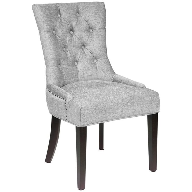 Uptown Club Paris Transitional Fabric Tufted Dining Side Chair in Gray