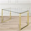 Uptown Club Ivy Transitional Glass Top Writing Desk in Gold