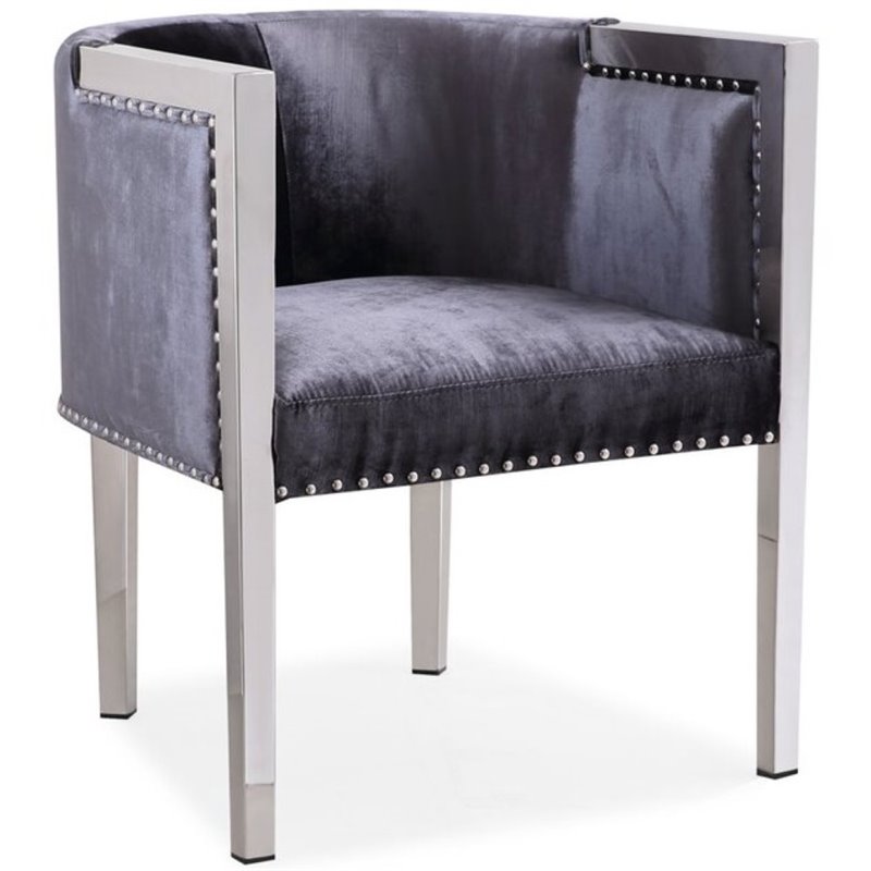 Uptown Club Julio Contemporary Velvet Upholstered Accent Chair in Charcoal