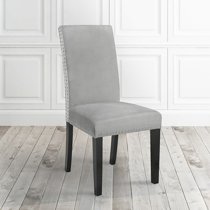 Uptown Club Sherpa Velvet Upholstered Dining Side Chair in Gray (Set of 2)