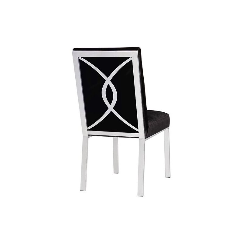 Uptown Club Paris Contemporary Velvet Upholstered Dining Side Chair in Black