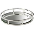 Uptown Club Celtic Round Decorative Mirrored Serving Tray in Silver
