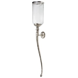 Uptown Club Chervil Transitional Glass Antique Wall Sconce in Silver