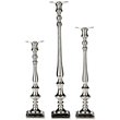 Uptown Club Azores 3 Piece Stainless Steel Candlestick Set in Silver