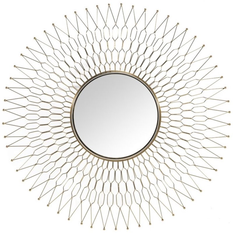 Uptown Club Athena Contemporary Sunburst Frame Decorative Wall Mirror in Gold