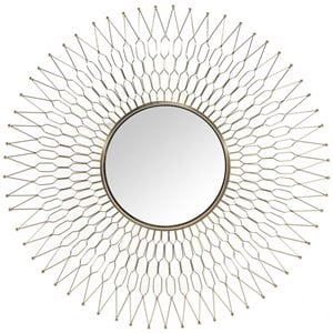 Uptown Club Athena Contemporary Sunburst Frame Decorative Wall Mirror in Gold