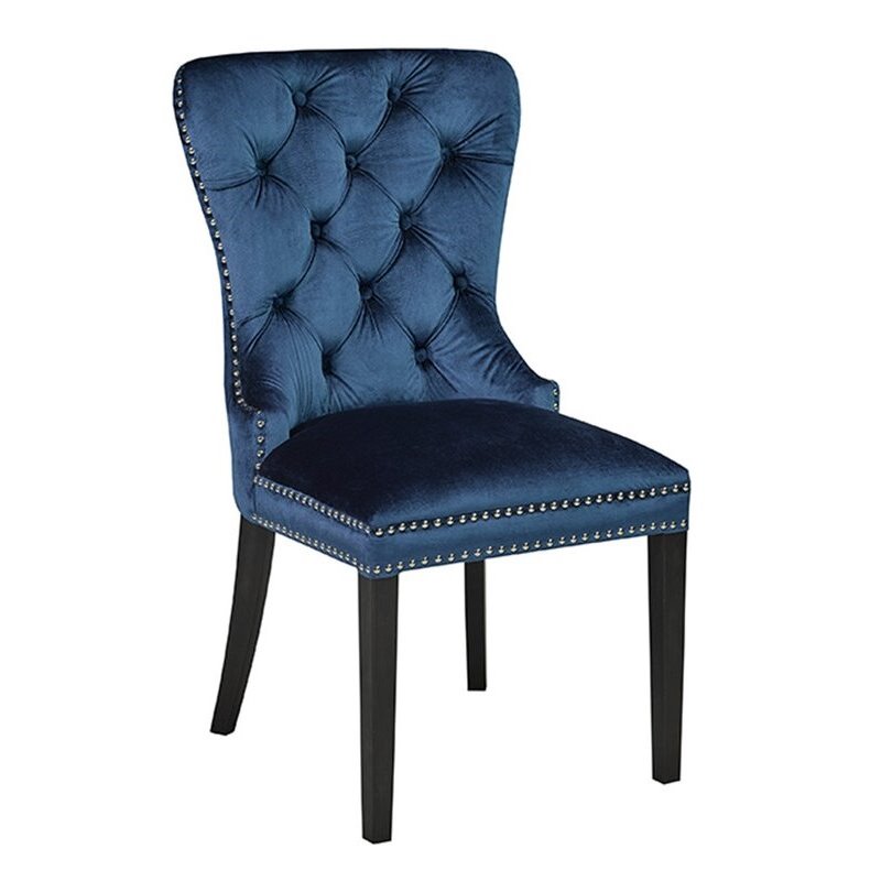 Uptown Club Norfolk Dining Chair in Blue Velvet