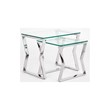 Uptown Club Lily Stainless Steel End Table in Silver