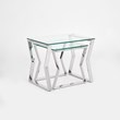 Uptown Club Lily Stainless Steel End Table in Silver