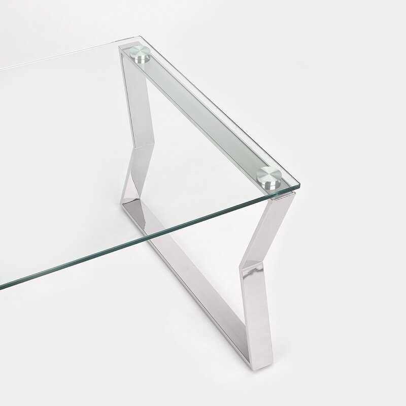 Uptown Club Lily Stainless Steel Coffee Table in Silver