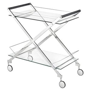 Uptown Club Otis Stainless Steel Bar Cart in Silver