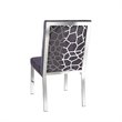 Uptown Club Upholstered Dining Chair with Patterned Steel Back in Gray Velvet
