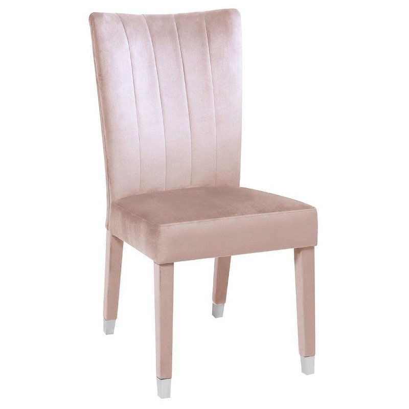 Uptown Club Upholstered Dining Chairs in Pink Velvet - Set of 2