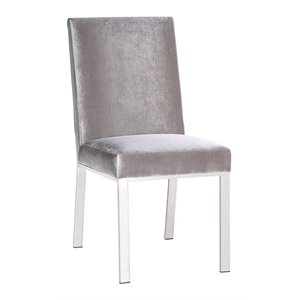 Uptown Club Caldor 20&quot Luxurious Velvet Upholstered Dining Chair in Gray