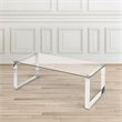 Uptown Club Farmer Small Transitional Stainless Steel Coffee Table in Silver