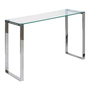 Uptown Club Farmer Transitional Stainless Steel Console in Silver