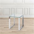 Uptown Club Farmer Transitional Stainless Steel End Table in Silver