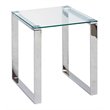 Uptown Club Farmer Transitional Stainless Steel End Table in Silver