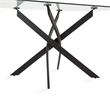 Uptown Club Ida Rectangular Metal Dining Table with Glass Top in Black