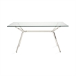 Uptown Club Buster Rectangular Stainless Steel/Glass Dining Table in Silver