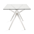 Uptown Club Buster Rectangular Stainless Steel/Glass Dining Table in Silver