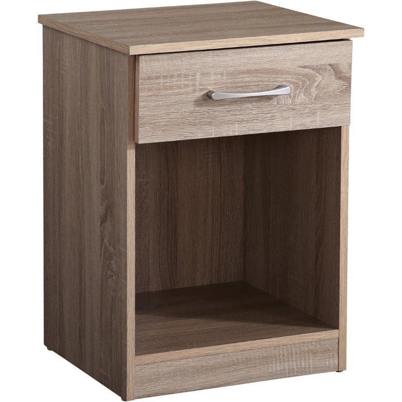 Glory Furniture Lindsey Manufactured Wood 1-Drawer RTA Nightstand in Sandle Wood