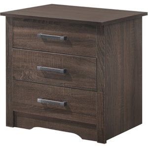 Glory Furniture Hudson 3 Drawer RTA Nightstand in Wenge