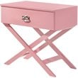 Glory Furniture Xavier Solid Wood 1-Drawer Nightstand in Pink