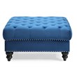Glory Furniture Nola Velvet Ottoman in Navy Blue
