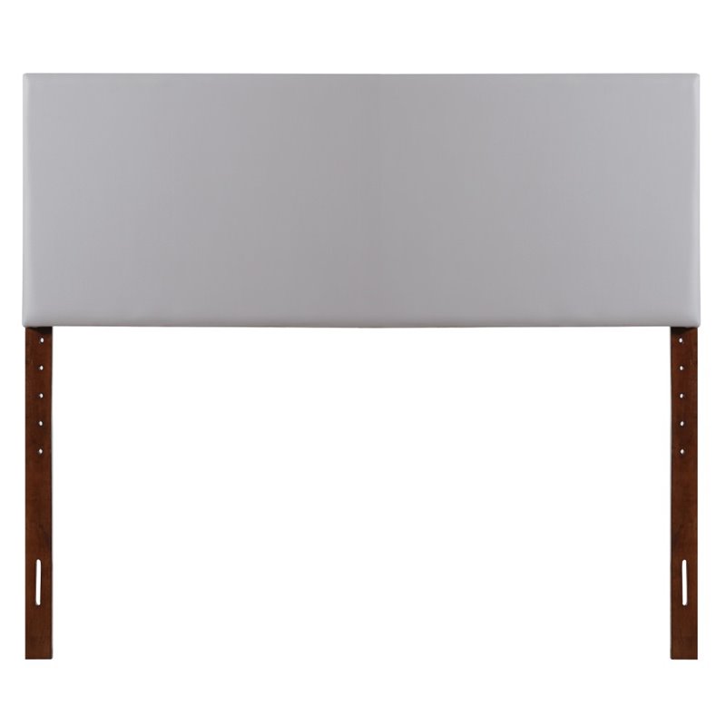 Glory Furniture Faux Leather Upholstered Queen Headboard in Light Gray