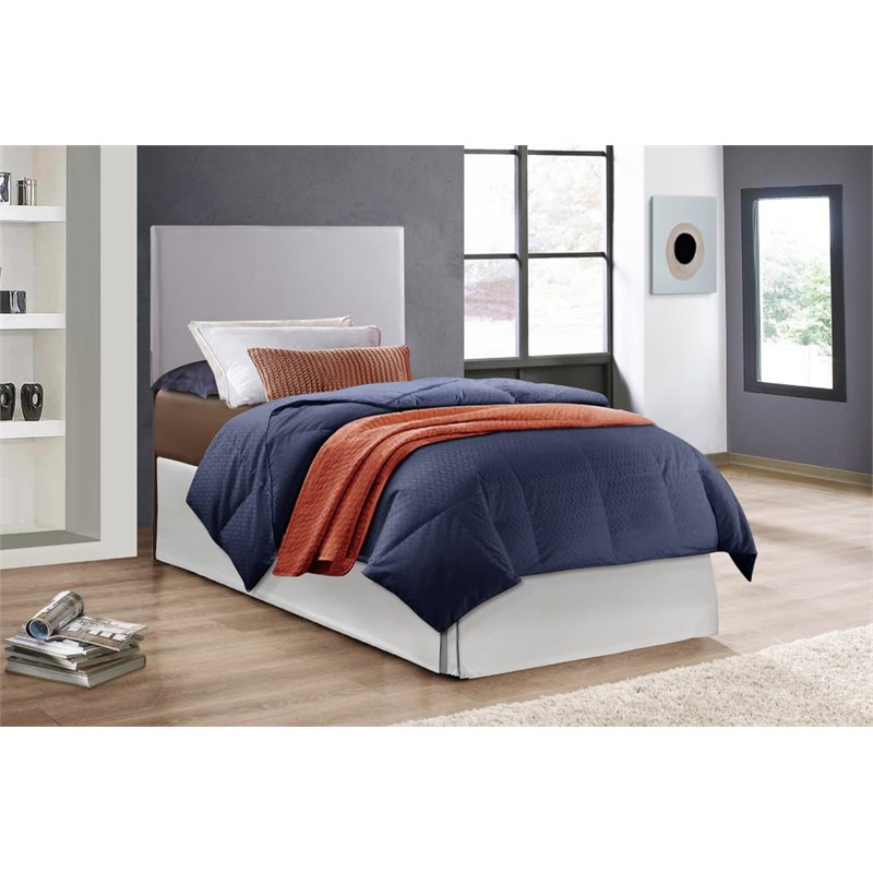 Glory Furniture Faux Leather Upholstered Twin Headboard in Light Gray