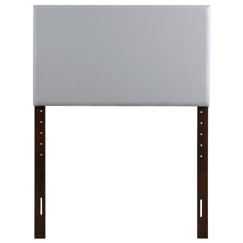 Glory Furniture Faux Leather Upholstered Twin Headboard in Light Gray