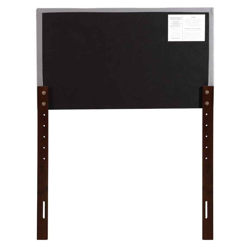 Glory Furniture Faux Leather Upholstered Twin Headboard in Light Gray